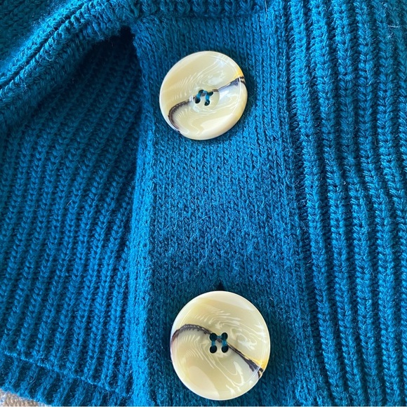Topshop Teal Knit Sweater with Button Accents - Picture 14 of 14